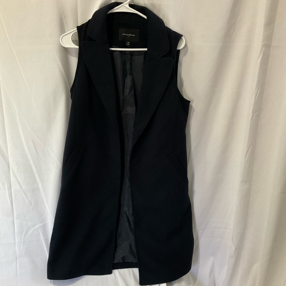 Banana Republic Jackets & Blazers - Banana Republic Classy Dressy Sleeveless Long Vest Coat Dark Navy Womens Size XS